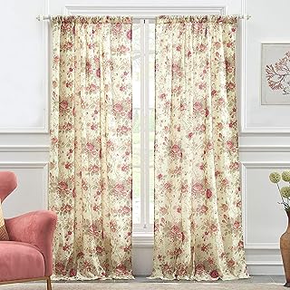 Greenland Home Antique Rose Curtain Panel Pair, 84 x 84 inches, Multi Color