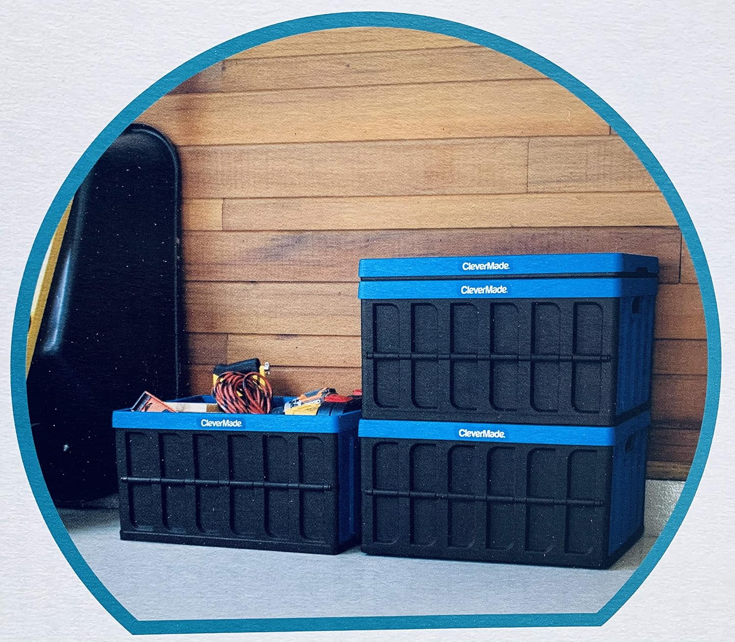 Clever Made 62L Collapsible Storage Bins - Neptune Blue
