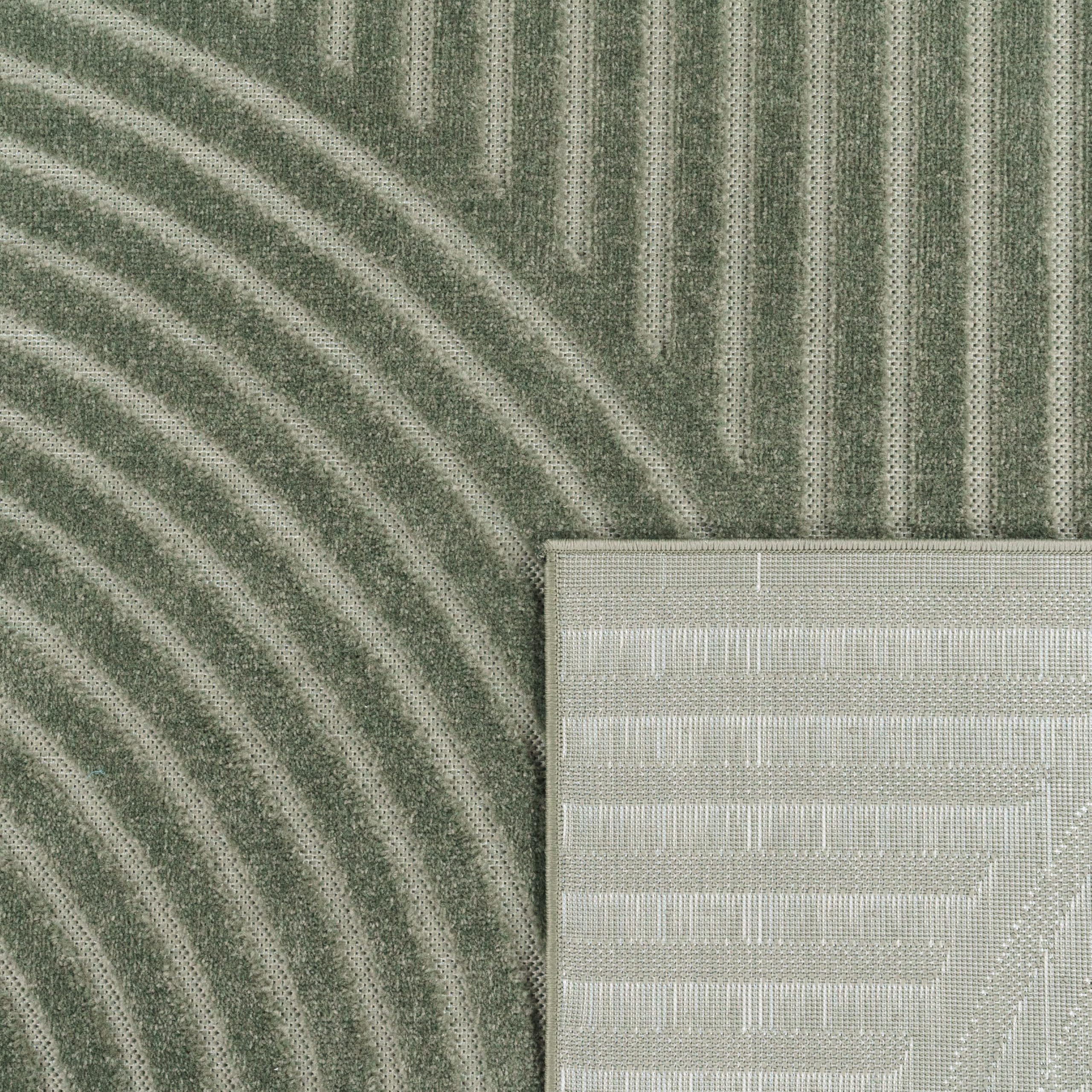 Paco Home Alfombra Salon De Habitacion Cocina Exterior Terraza Jardin Motivo Nordica Motivo Boho Chic Lisa, tamaño:160x230 cm, Color:Verde 3