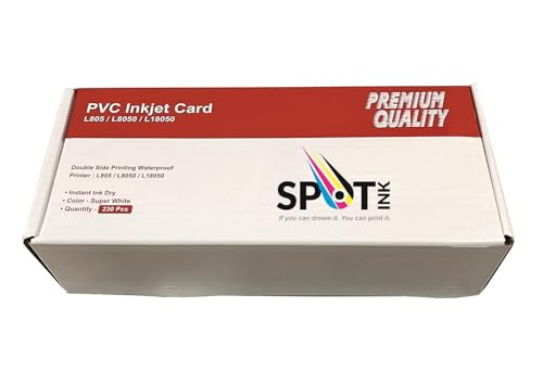 SPOTINK Super White Plain PVC Id Card Compatible for Epson Inkjet Printers Pack of 230 Cards - Image 2