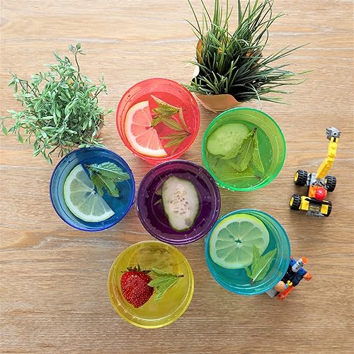 Miniatura 5 de Youngever Paquete de 18 vasos de plástico de 20 onzas, vasos para beber, vasos inastillables para bebidas de calidad de restaurante, 6 colores,