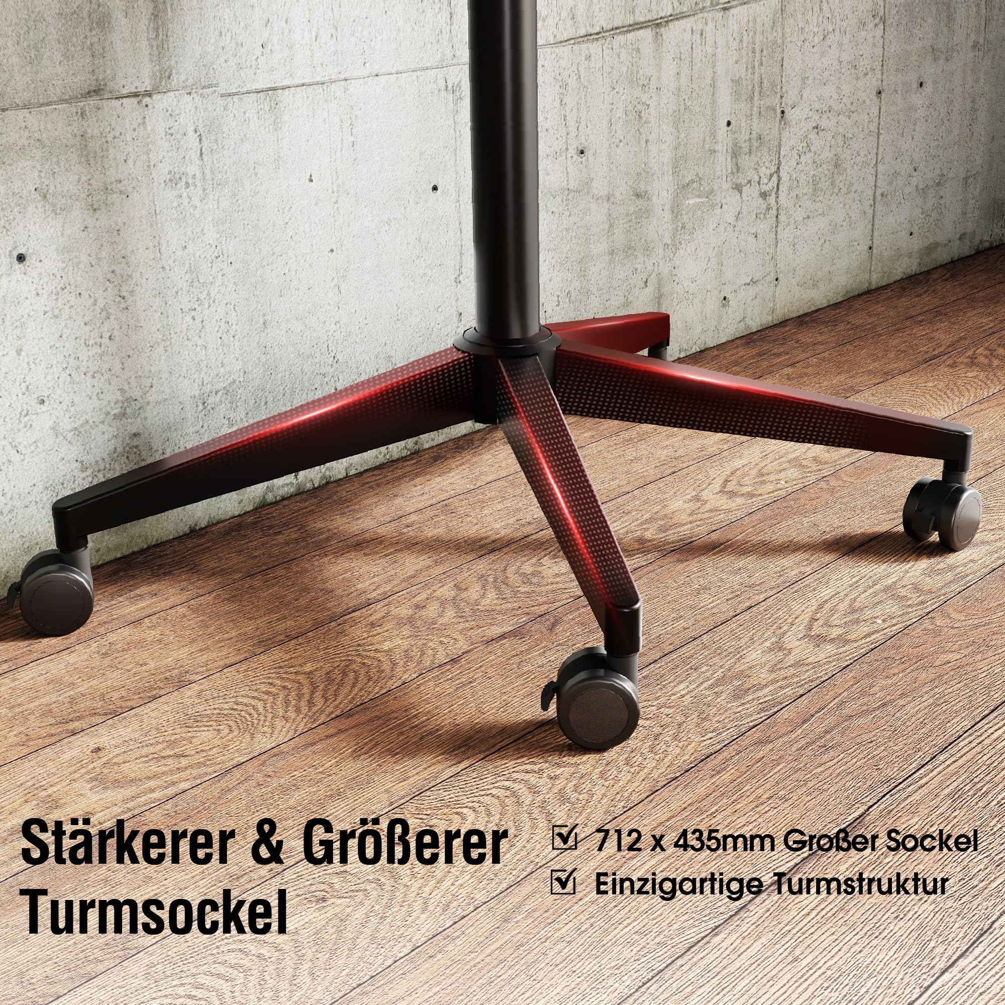 AOKCOS TV Bodenständer Rollbar mit Ablage, TV Ständer mit Rollen für 32-65 Zoll Fernseher bis 40 kg, TV Standfuss Höhenverstellbar Neigbar, Max VESA 400x400 mm, Einfache Montage