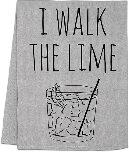 Divertido paño de cocina, con texto en inglés "I Walk The Lime, toalla de cocina de saco de harina, dulce regalo de inauguración de la casa,