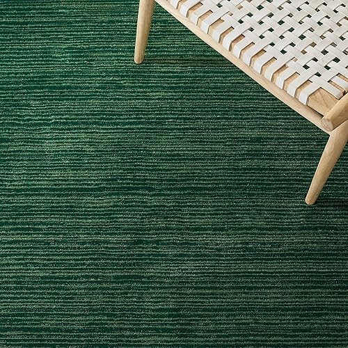 Miniatura 6 de SAFAVIEH Vision Collection VSN606Y -Tapete de 4 pies x 6 pies, verde oscuro, moderno, ombré, no desprende pelo, fácil cuidado, para zonas de alto