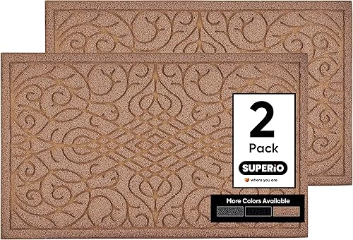 Miniatura 4 de Superio Tapete de bienvenida antideslizante para entrada, interior y exterior, resistente, impermeable, fácil de limpiar, tapetes de bajo perfil