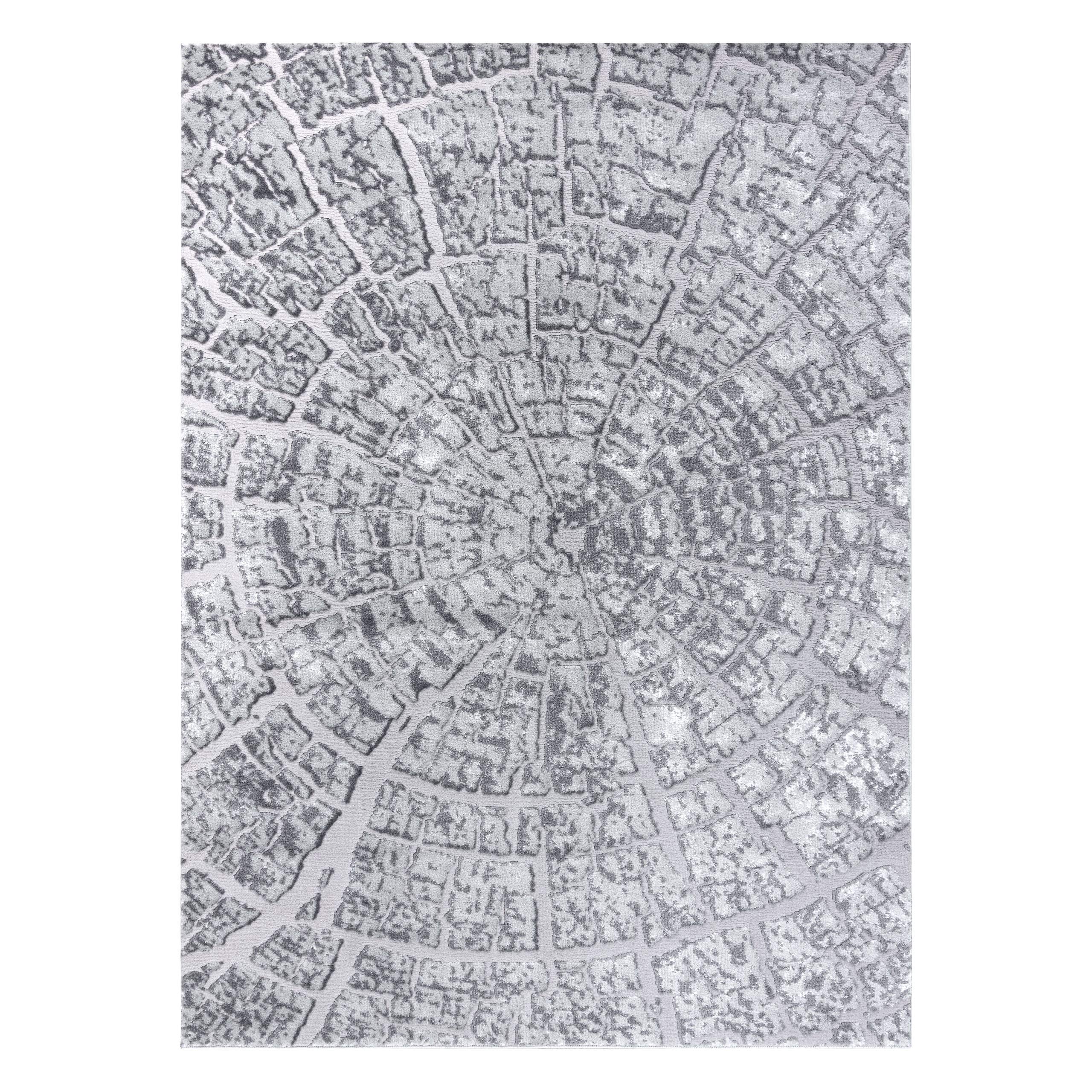 Nowoczesny dywan MEFE, elegancki dywan do salonu, sypialni, drewno - strukturalny dwa poziomy z włókniny, szary, srebrny, 240 x 330 cm