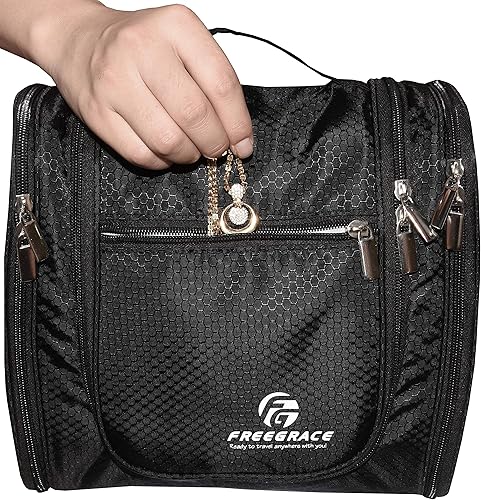 Miniatura 5 de Freegrace bolso para baño premium - organizador para viajes - gancho para colgar duradero - perfecto para accesorios cosméticos artículos personales