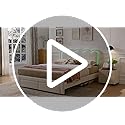 Queen Upholstered LED Bed Frame with 2 Storage Drawers and Adjustable Chic Double Wavy Headboard, Velvet Princess Platform Bed with Charing Station, Solid Wood Slats Support,No Box Spring Needed,Blue