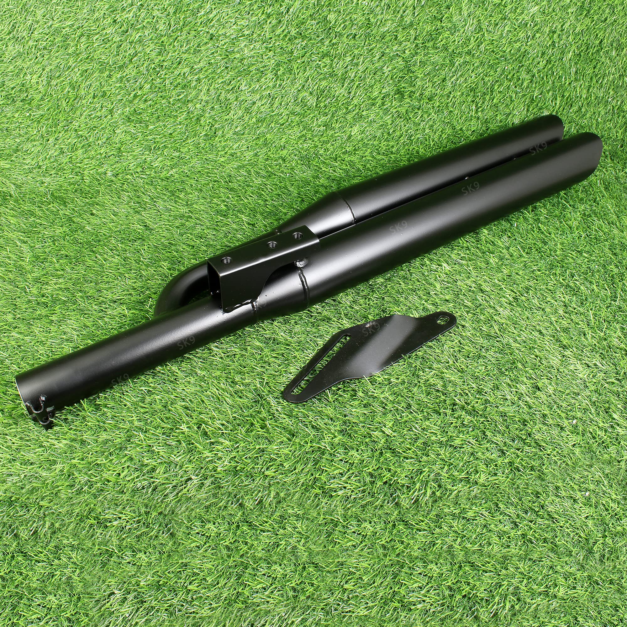 SK9 Double Barrel Black for R.OYAL E.NFIELD Royal Sound Made in India Classic, Classic 350, Classic 500, Classic Chrome, Classic Desert Storm, Electra Full Exhaust System (Mild Steel)