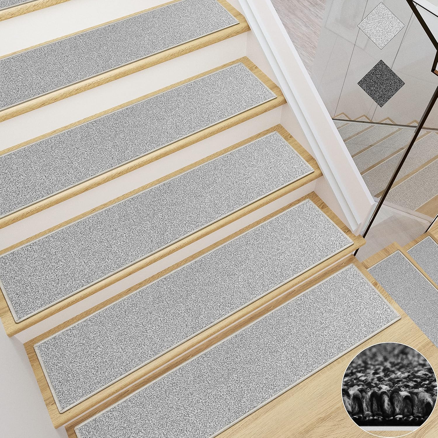 Stair Treads for Wooden Steps Non Slip Stairs Carpet Tape Peel and