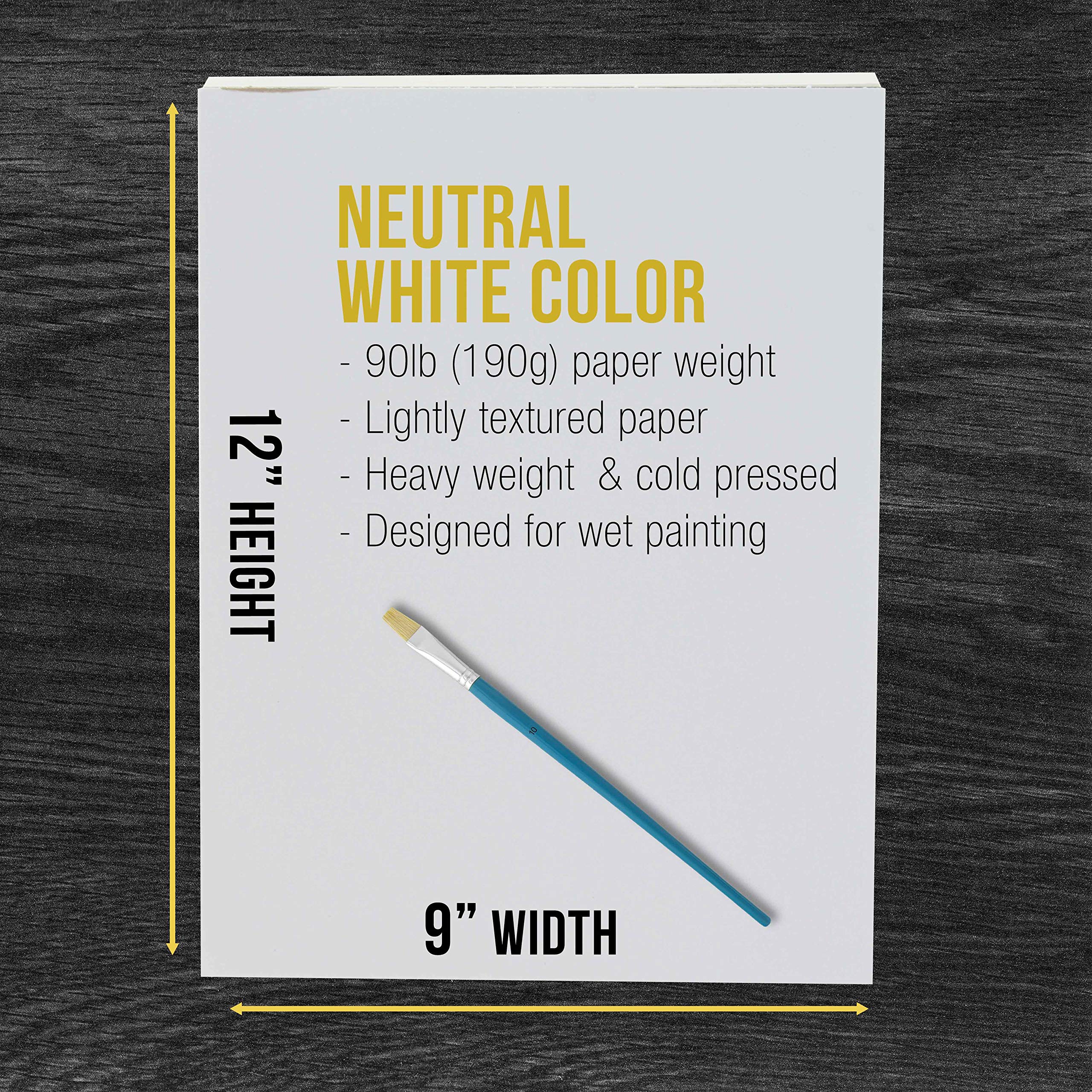 2 Pack of 9 x 12 Premium Extra Heavy-Weight Acrylic Painting Paper Pad,  246lbs 12-Sheets