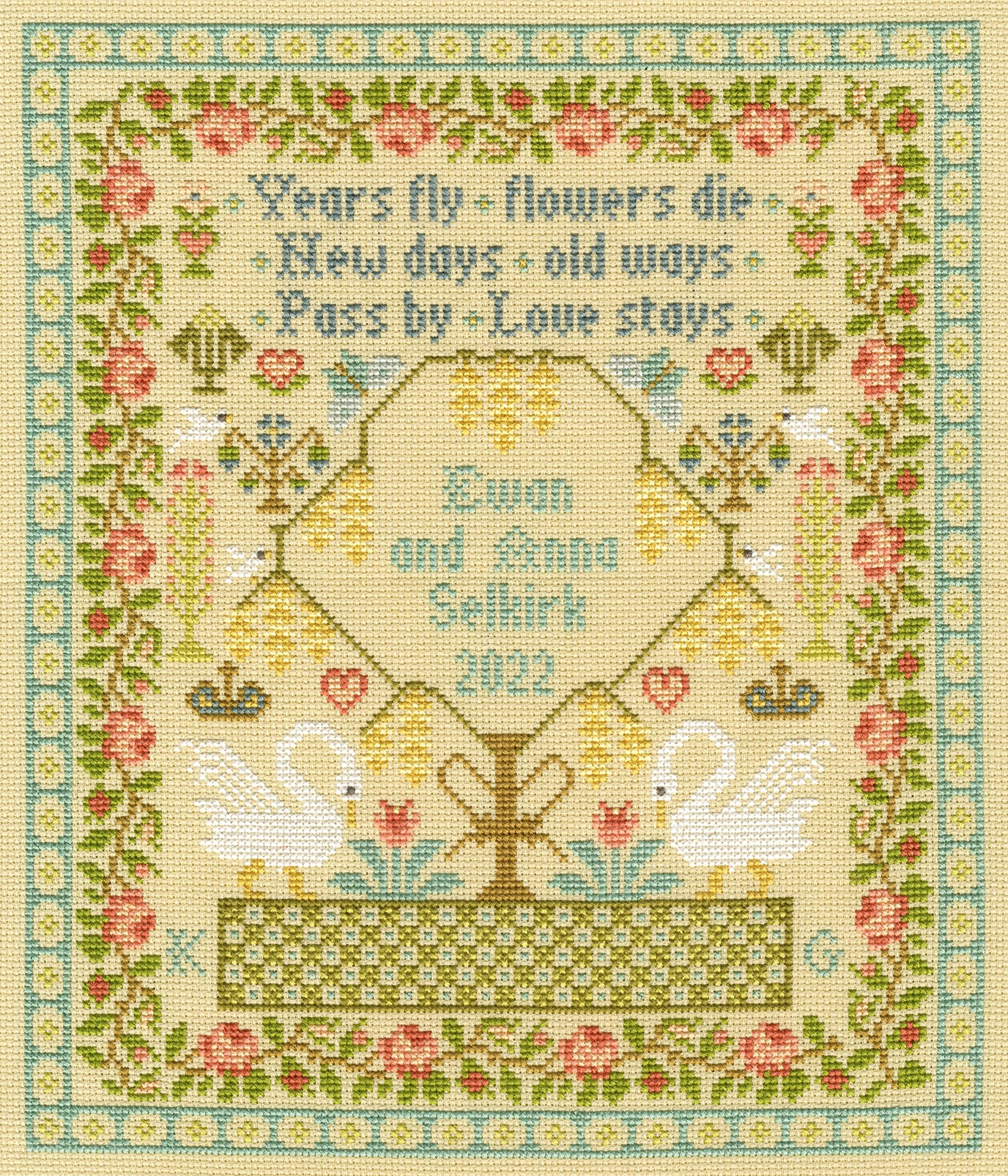 Bothy Threads Multifarbig Cross Stitch Kit - The Laburnum Tree