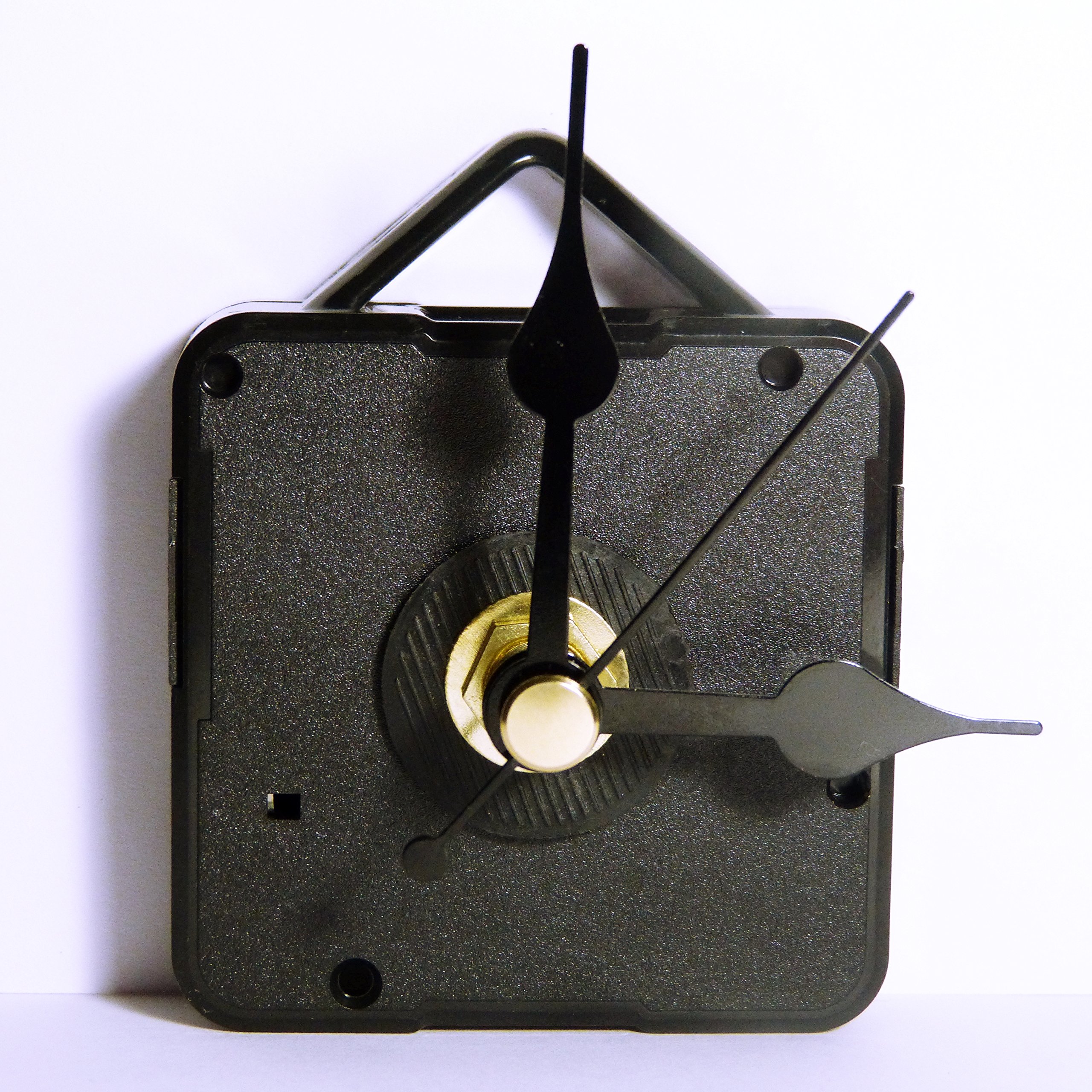 New Replacement Quartz Ticking Clock Movement Mechanism with Black Metal Hands - DIY - Fittings - (Short - Total Shaft Length 13mm) (48mm Spade)