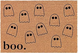 Welcome Doormat Natural Coco Coir Door Mat Boo Ghosts Full Halloween Funny (24