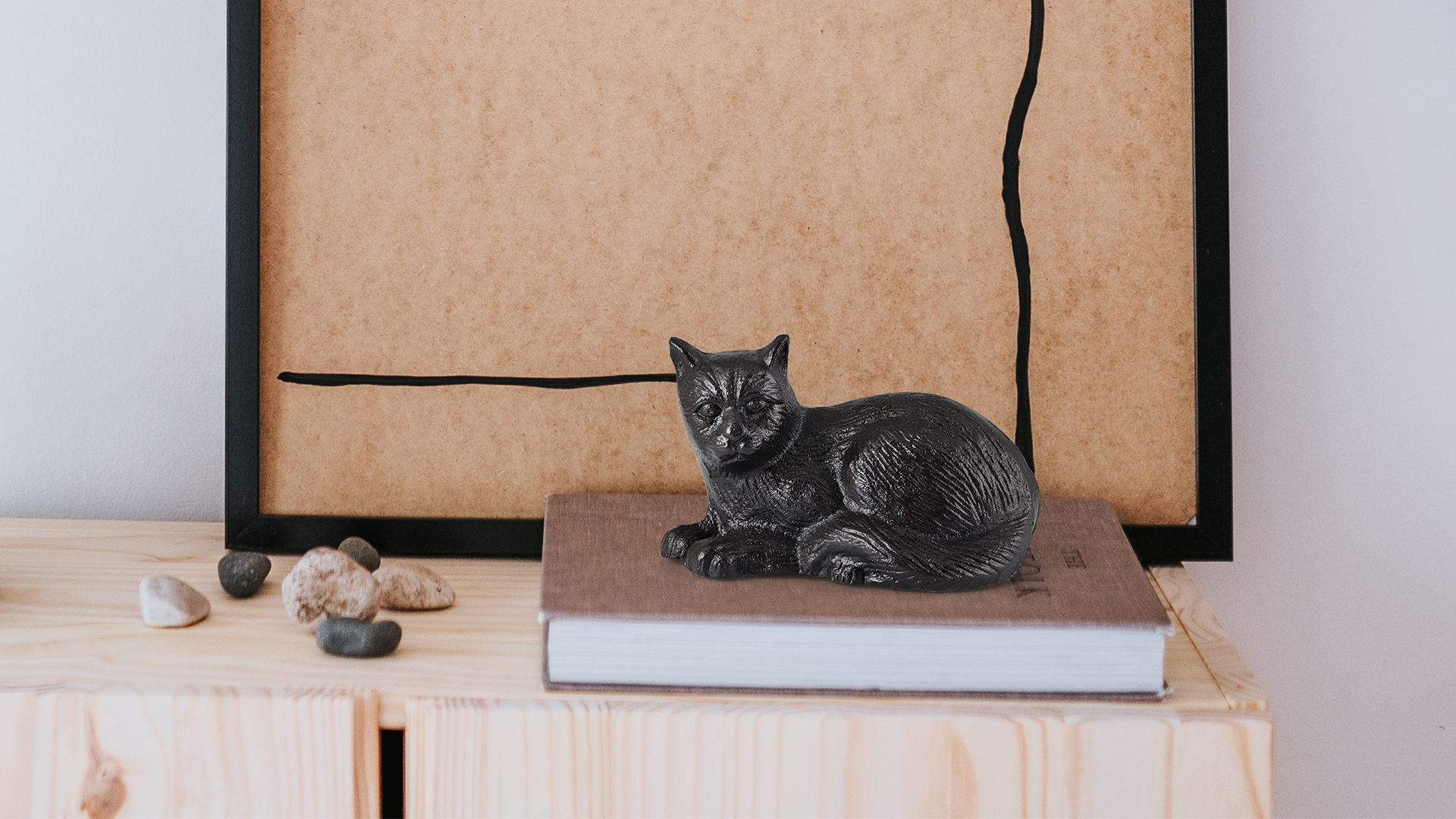 Estatua de gato de hierro fundido MOLIGOU decorativa miniatura 7