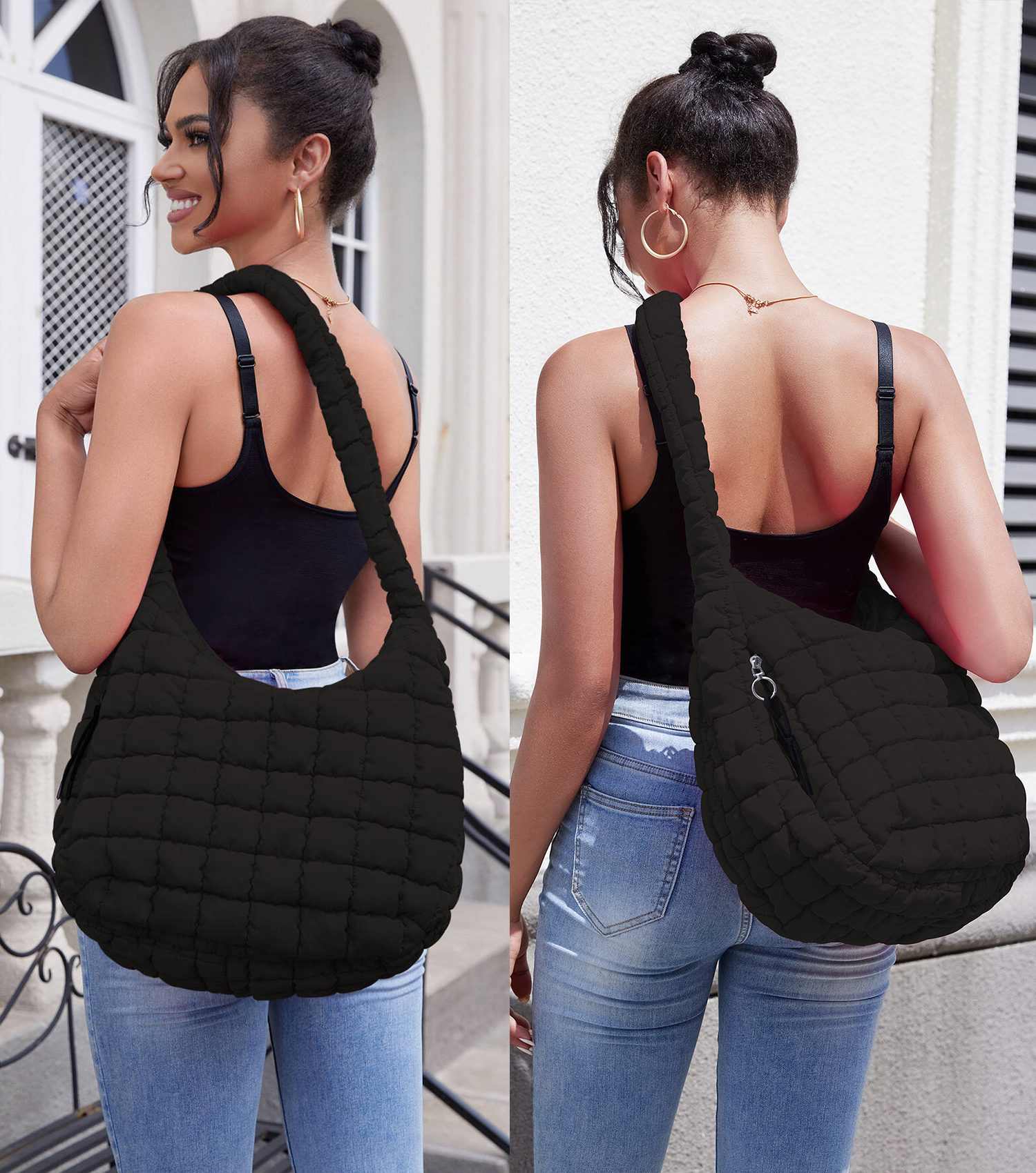 Bolso tote acolchado para mujer, grande y liviano miniatura 6
