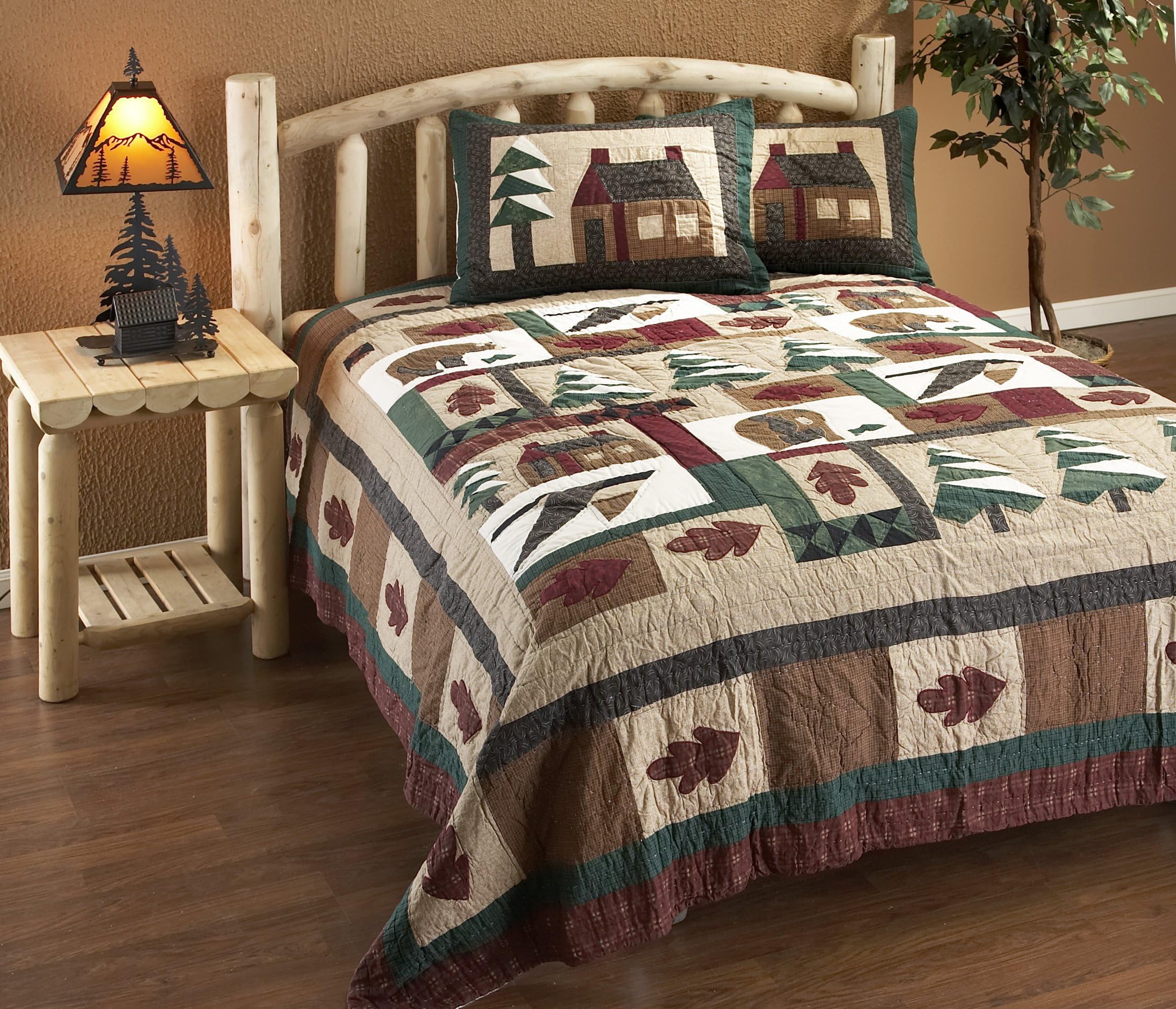 Winter Cabin Quilt Set, Queen