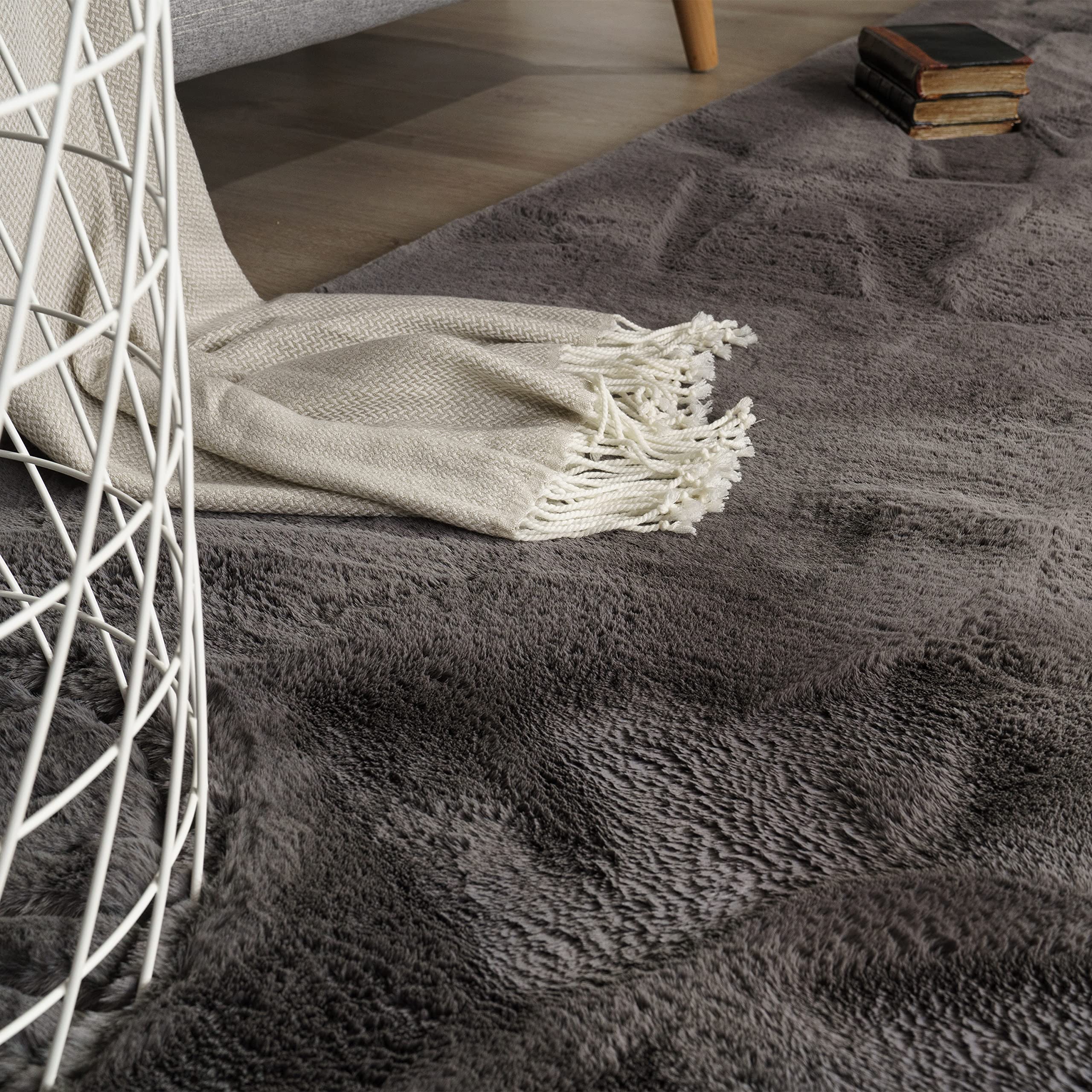Paco Home Hoogpolig Vloerkleed Woonkamer Shaggy Modern Eenkleurig Mosterd Geel, Maat:70x140 cm