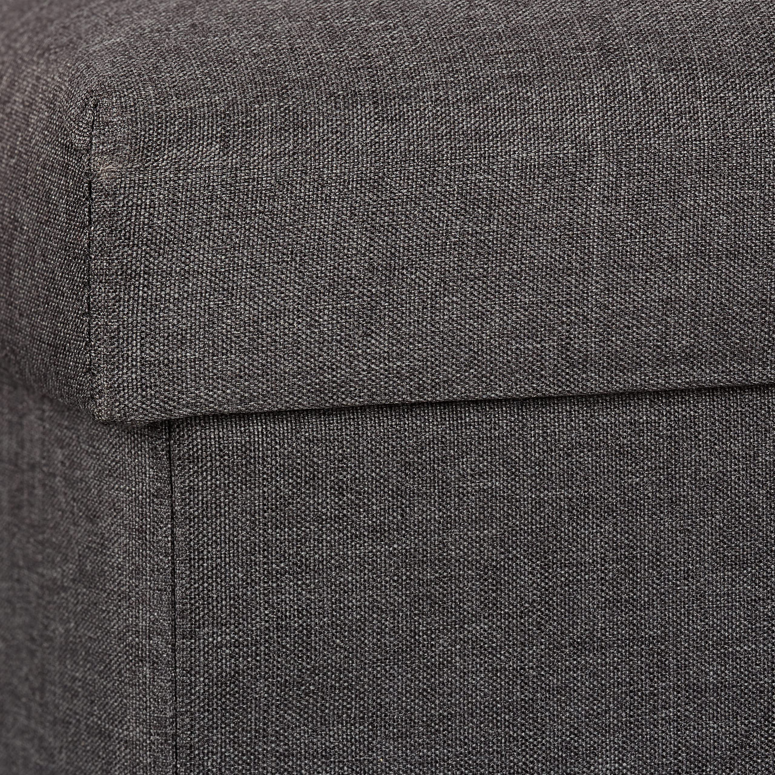 Relaxdays Panca con Contenitore, Panchetta Imbottita Moderna, Gambe in Legno, Stoffa HLP 39 x 77 x 39 cm, Grigio Scuro