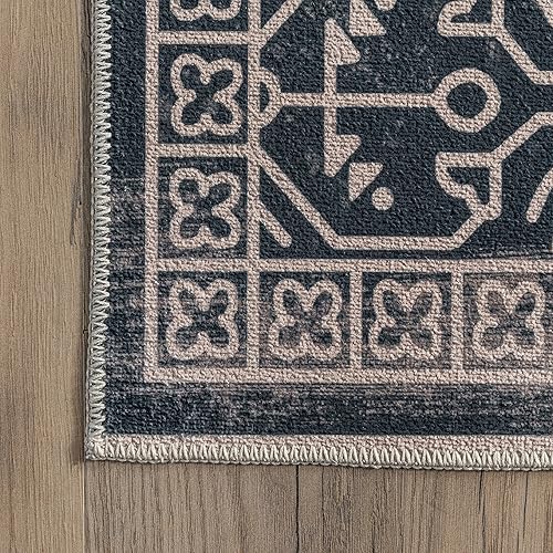 Miniatura 4 de nuLOOM Beverly - Alfombra lavable a máquina, de inspiración global, 4 x 6, color azul marino