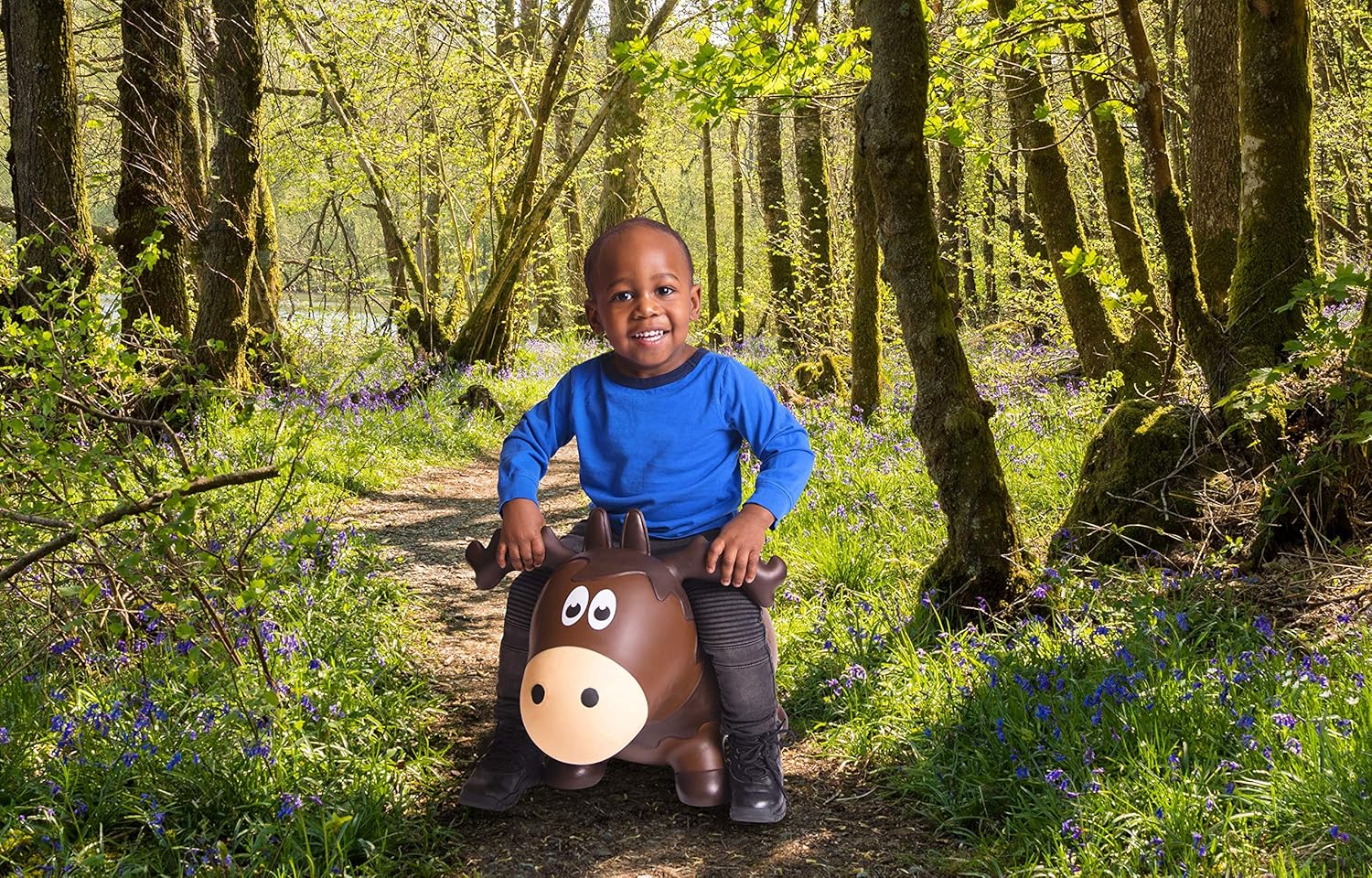 Farm Hoppers Wildlife Hopper Inflatable Toddler Safe Bouncing Moose Plus Pump