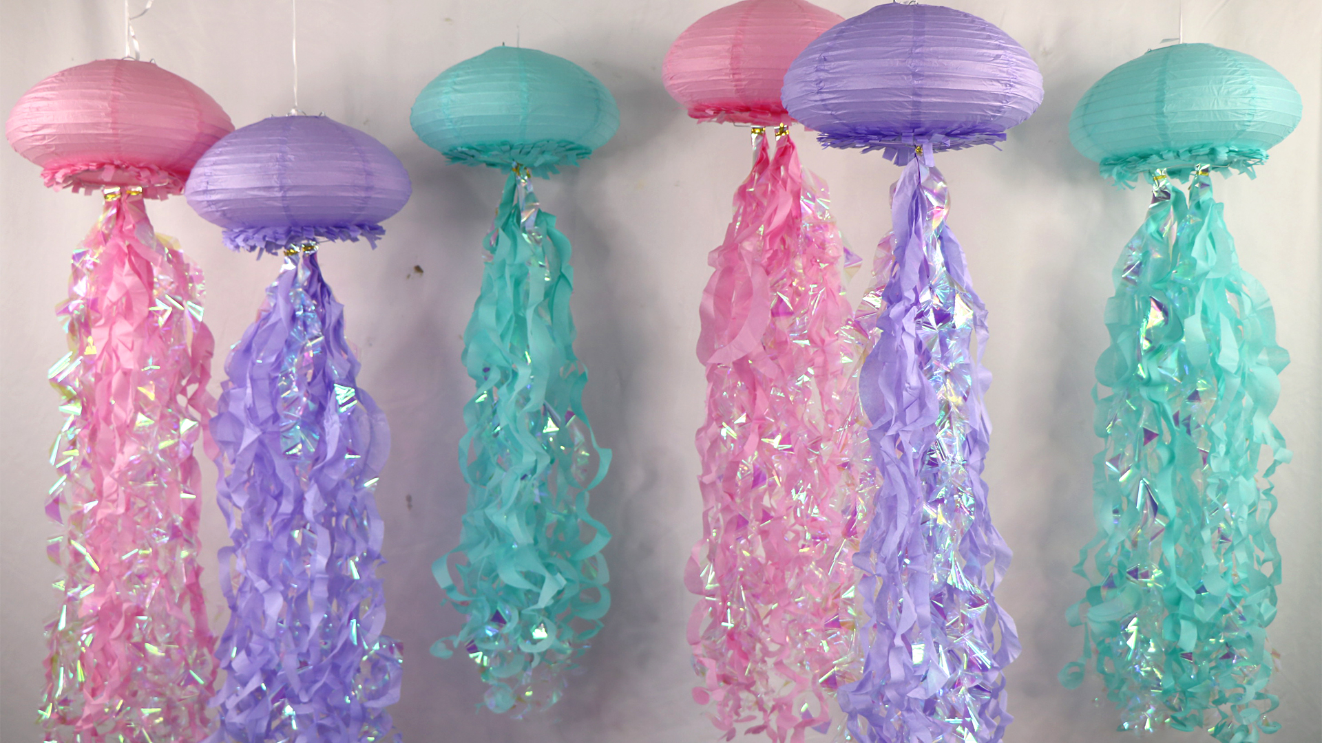 6-Pack Jellyfish Paper Lanterns – Gradient Colors For Mermaid & Under-the-Sea Parties