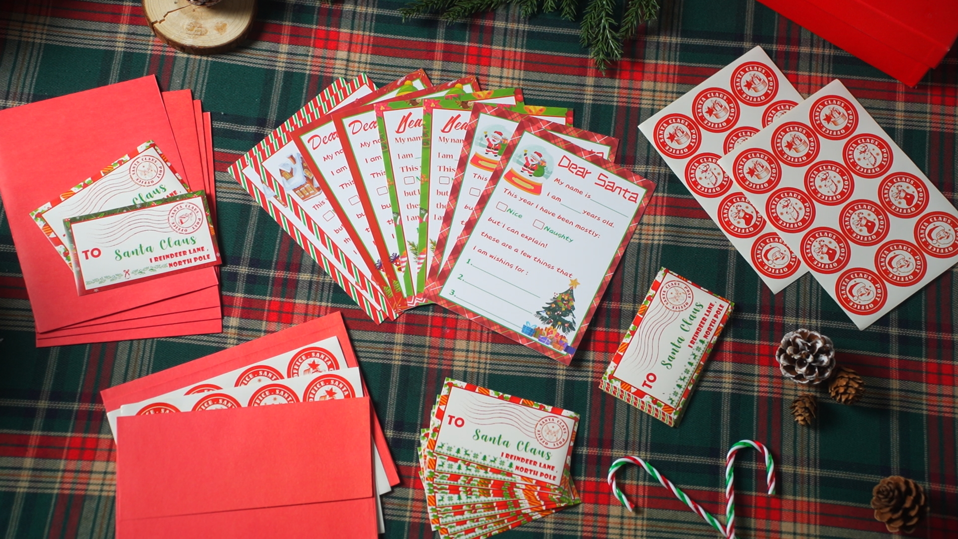 Amazon.com: Cholemy 192 Pcs Official Letter to Santa Kit Including