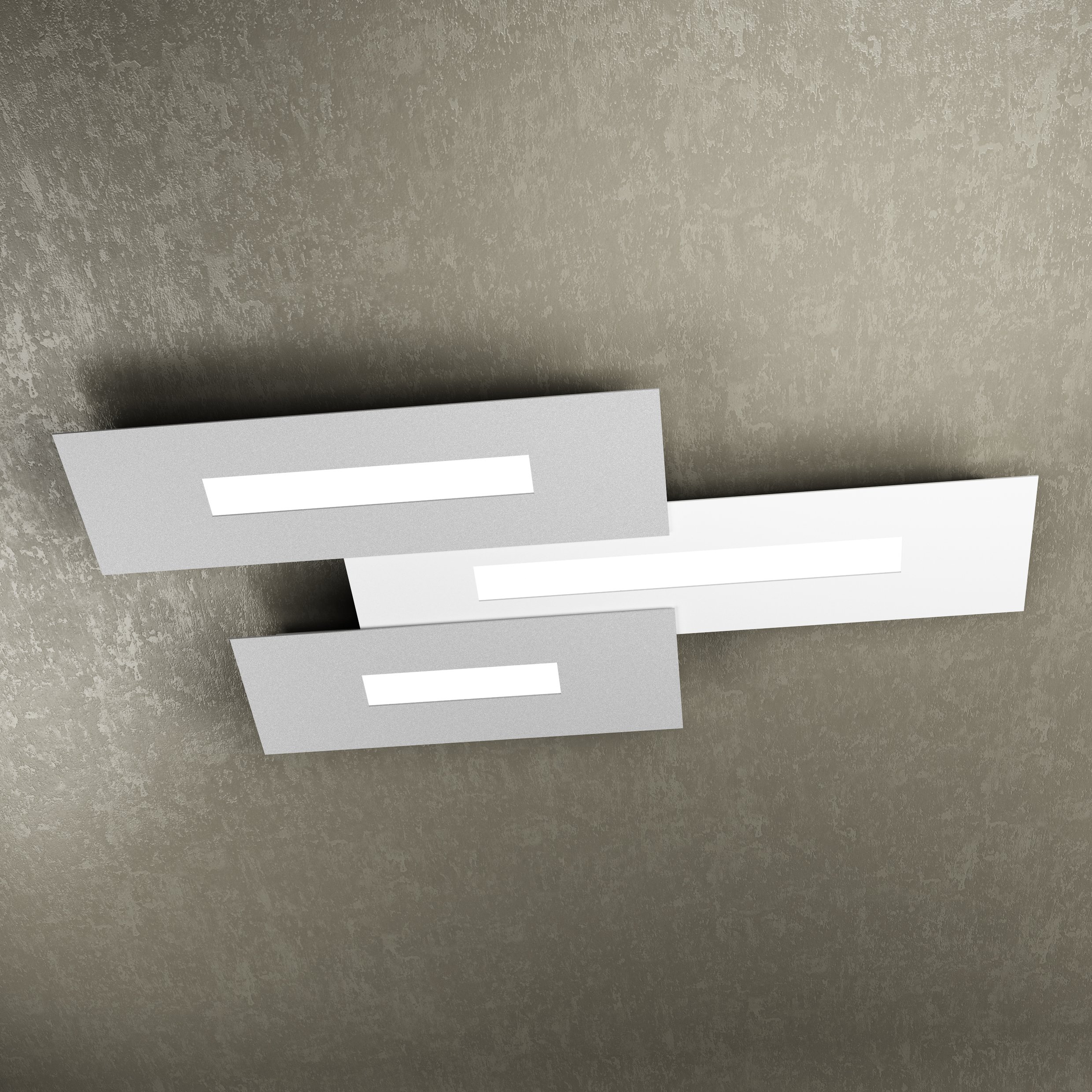 TOP LIGHT Plafón LED L 80 cm blanco/gris diseño moderno