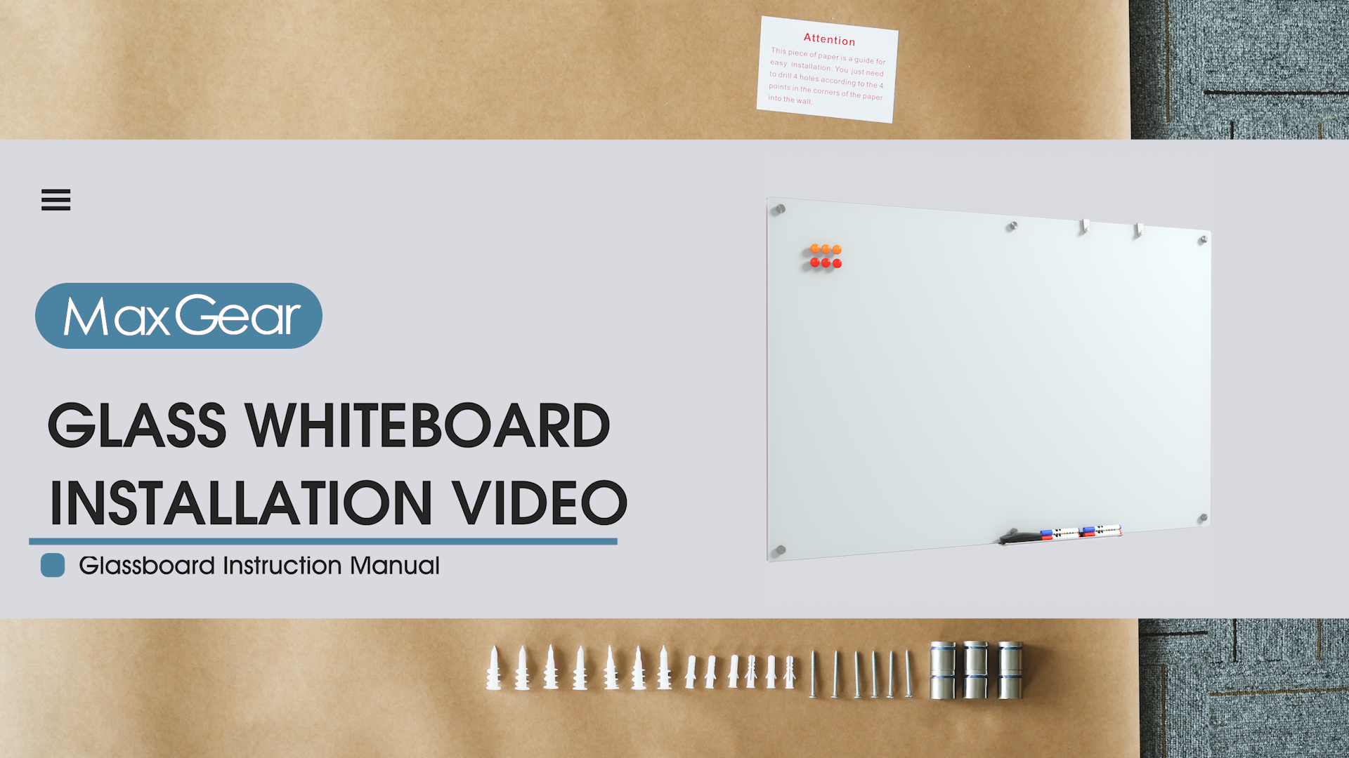 Amazon.com : MaxGear Glass Whiteboard Tempered Glass Magnetic Dry