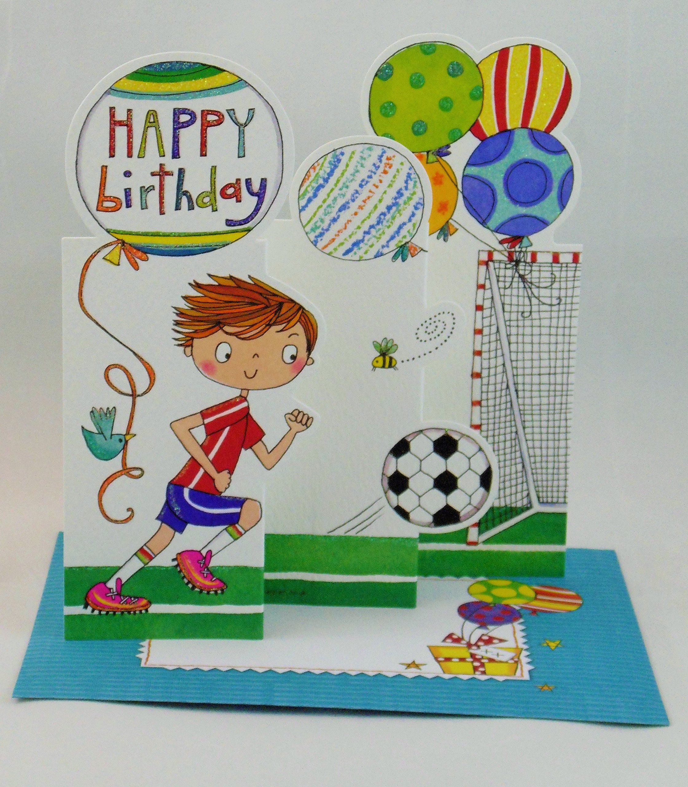 Childrens Birthday card -Rachel Ellen designs - footballer design