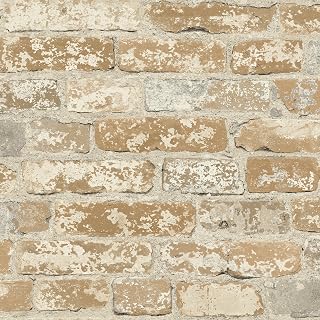 RoomMates RMK9037WP Light Brown Stuccoed Brick Peel & Stick Wallpaper - Removable, No Mess, 4.4/5 Stars (1178 Reviews)