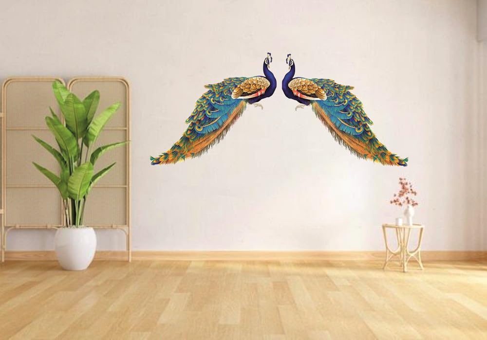 Techgifti 2 Colourful Peacock Wall Sticker for Living Room/Bedroom/Office and All Decorative Stickers Size - 42Cm X 50 Cm (B0CQK6Q6P8) Amazon Price History, Amazon Price Tracker