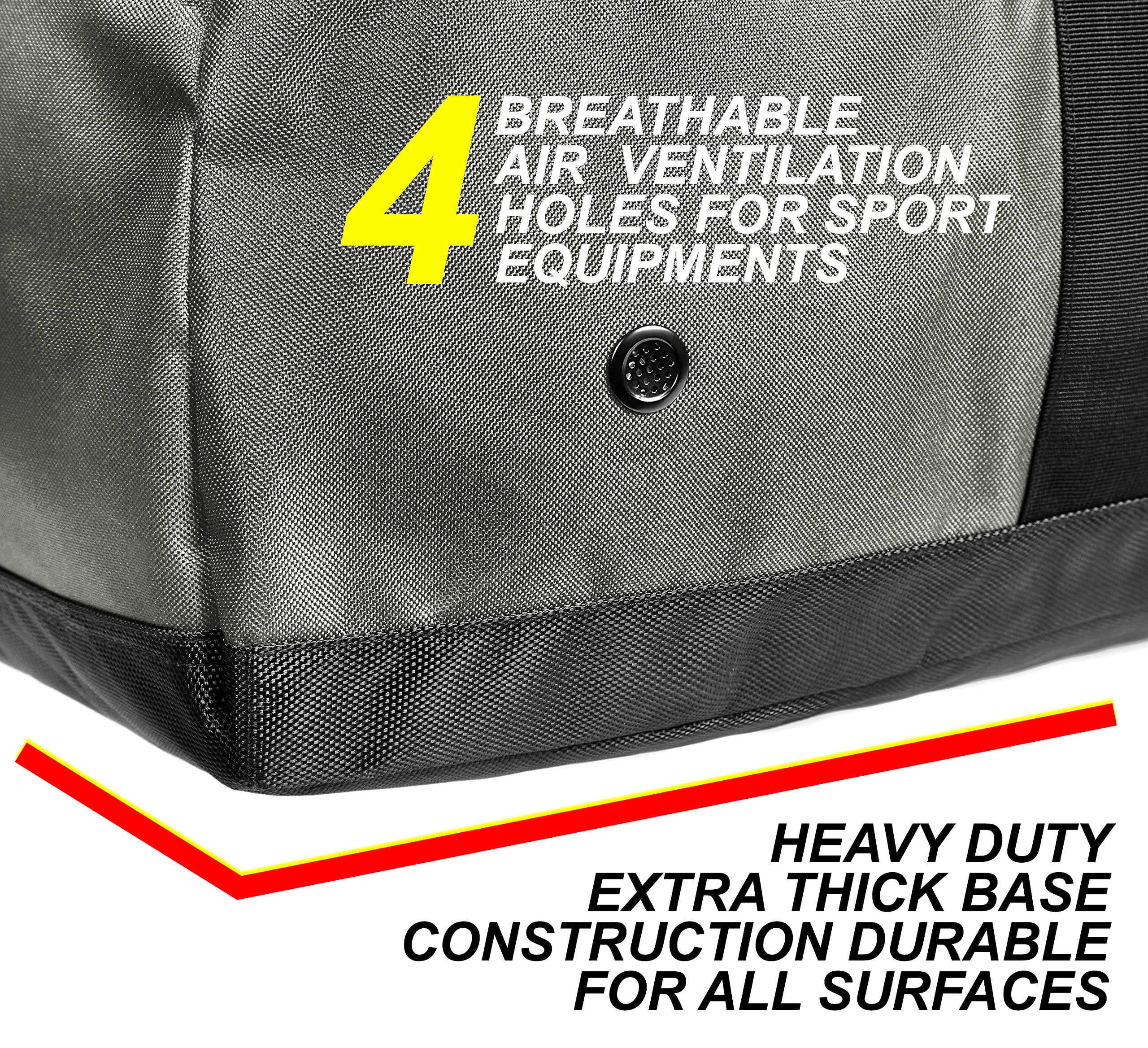 Fitdom 130L 36" Heavy Duty bardzo duży sprzęt sportowy na siłownię Podróżna torba z regulacją ramion i kompresji. Idealny do piłki nożnej baseballu koszykówki hokeja piłki nożnej i trenerów