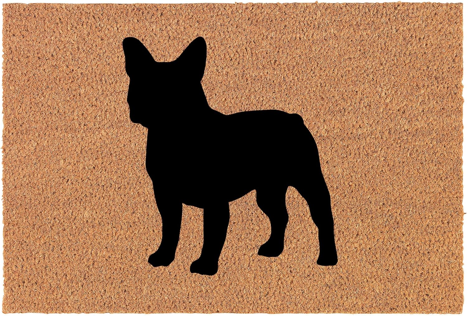 Coir Doormat Front Door Mat New Home Closing Housewarming Gift French Bulldog (24 x 16 Small)