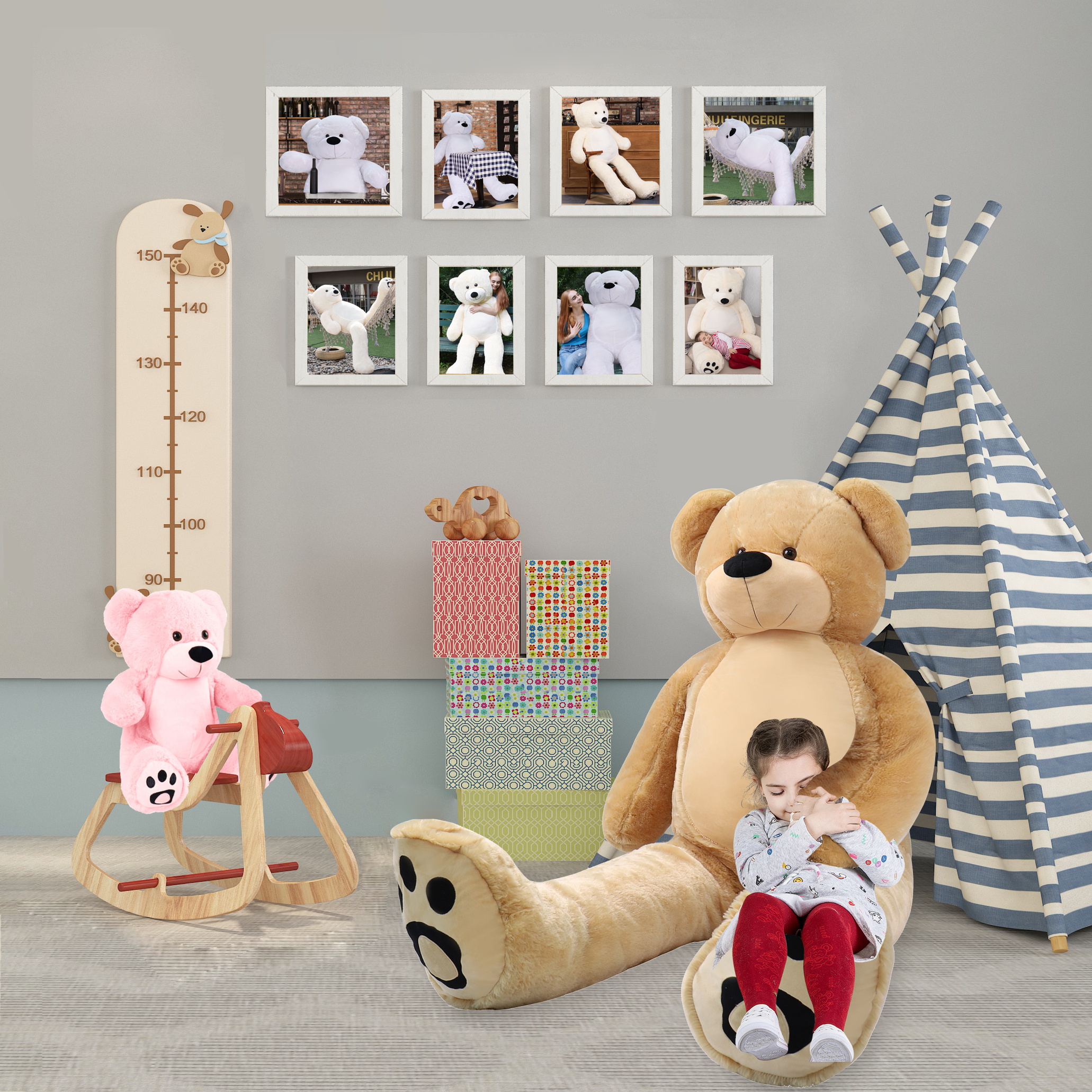 VERCART Riesen Teddy XXL Teddybär Groß Kuscheltier Schmusetier Plüschteddy Stofftier für Kinder, Frau & Mama, Geschenk… – Bild 8