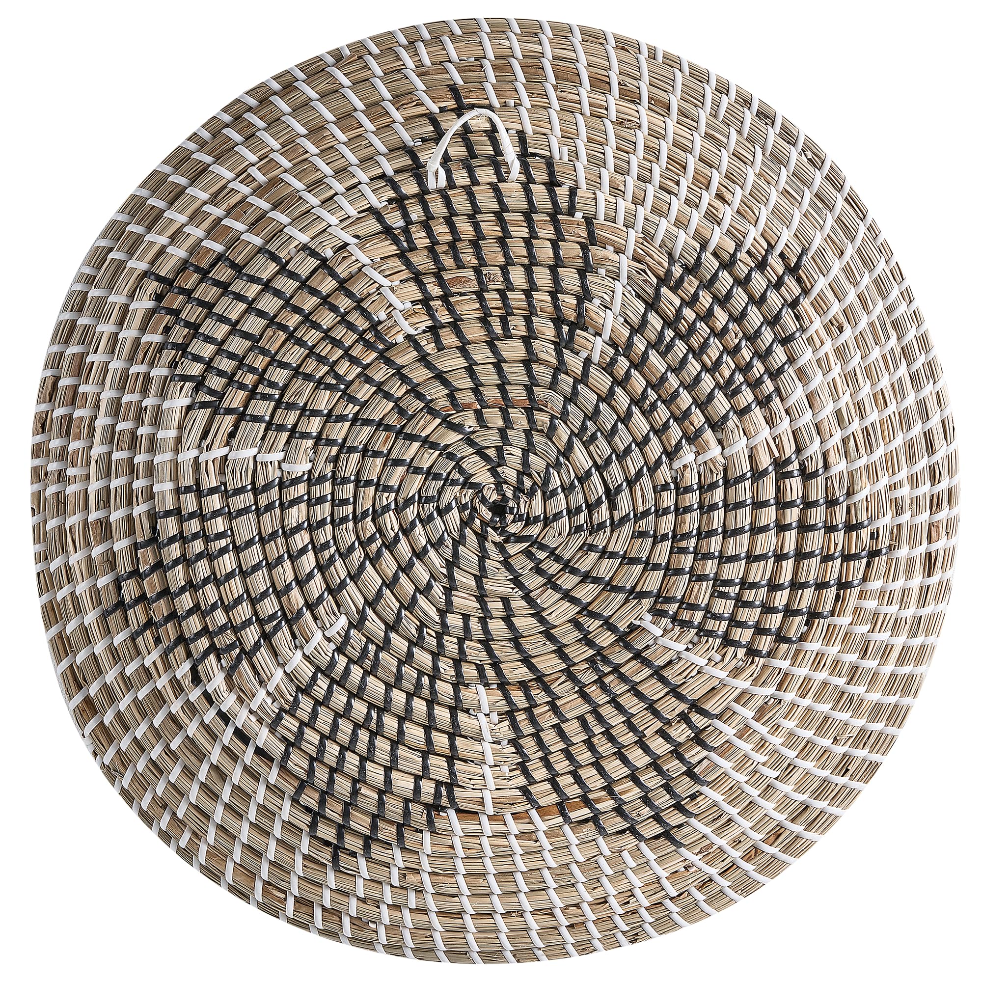 Beliani Wanddeko Seegras natürlich/beige geflochten Wandkörbe 3er Set Kreise Boho Cantho