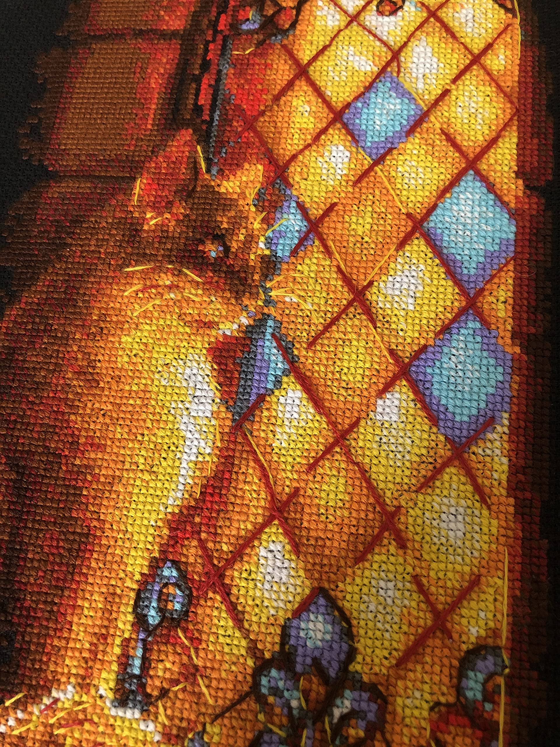 RIOLIS - Guardiano del Castello 1848, Kit Punto Croce Gatti 21 x 30 cm per Principianti ed Esperti, Kit da Ricamo per Adulti, Ricamo a Punto Contato, Ricamo Gatto