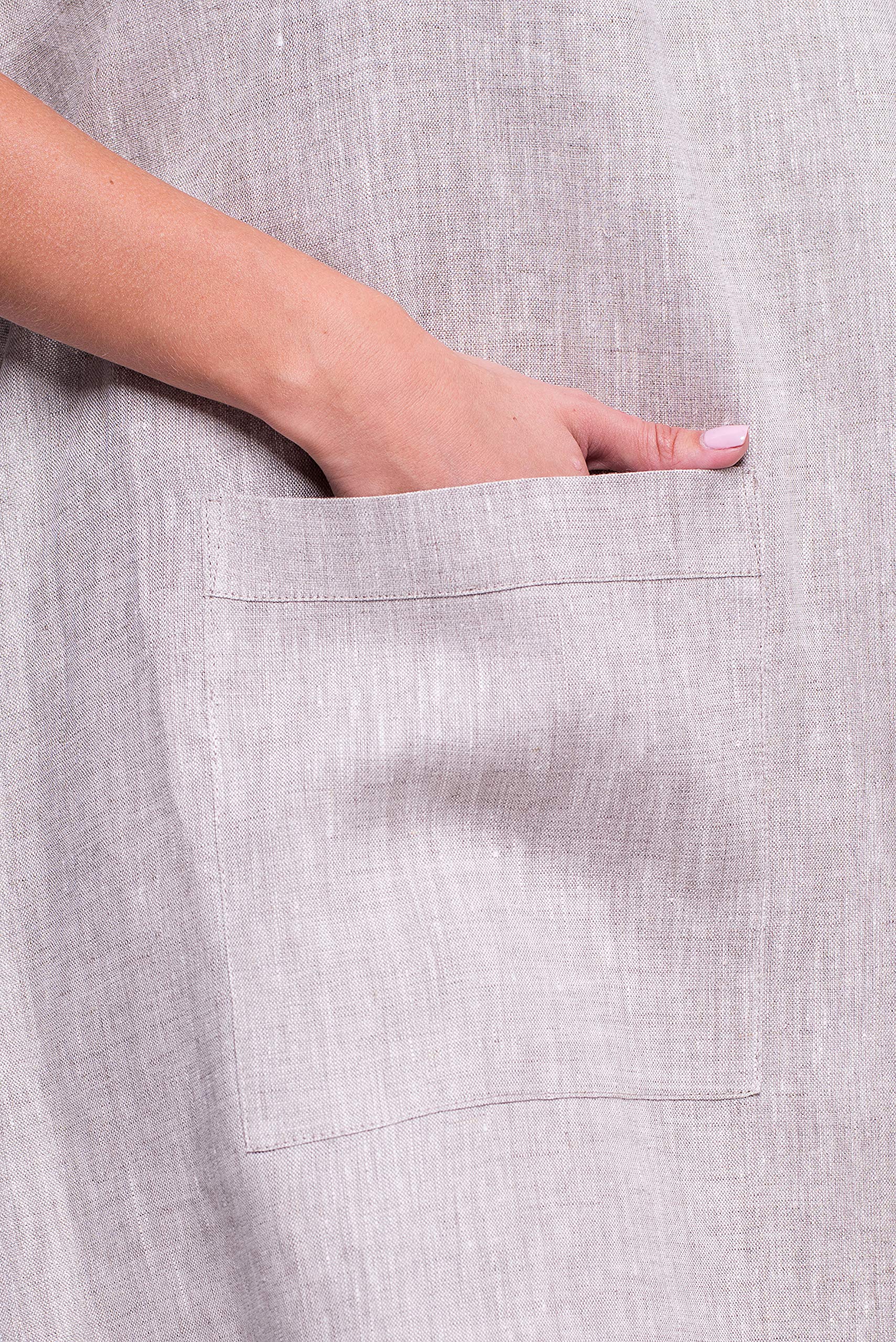Ger3as, kilt da sauna da donna, 100% lino, asciugamano da sauna con elastico e chiusure a strappo , panno in lino, asciugamano per il benessere ad asciugatura rapida, 85 x 145 cm