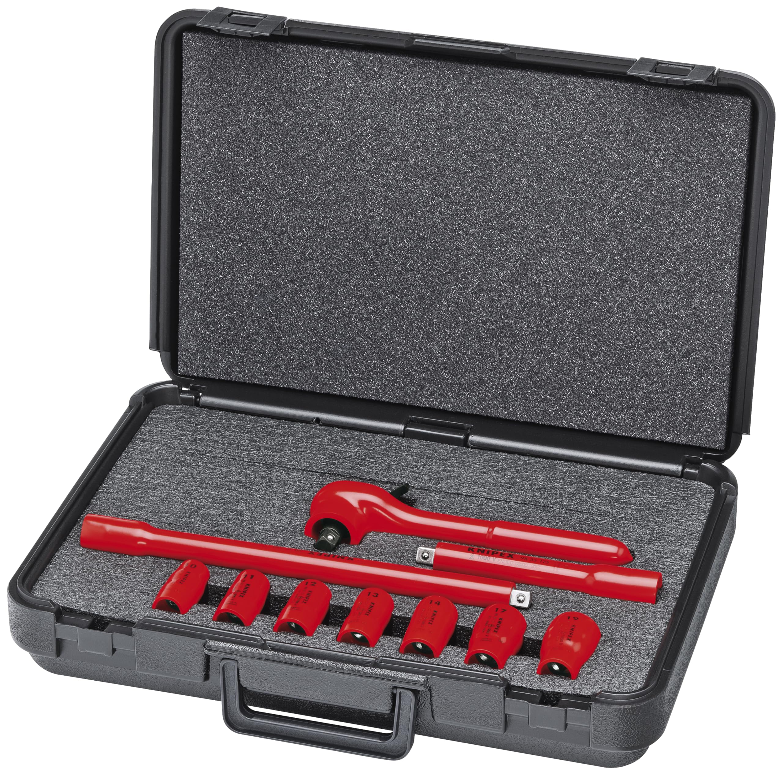 KNIPEX 98 99 11 S4 10 Piece 1,000V Insulated Socket Set 3/8 Metric