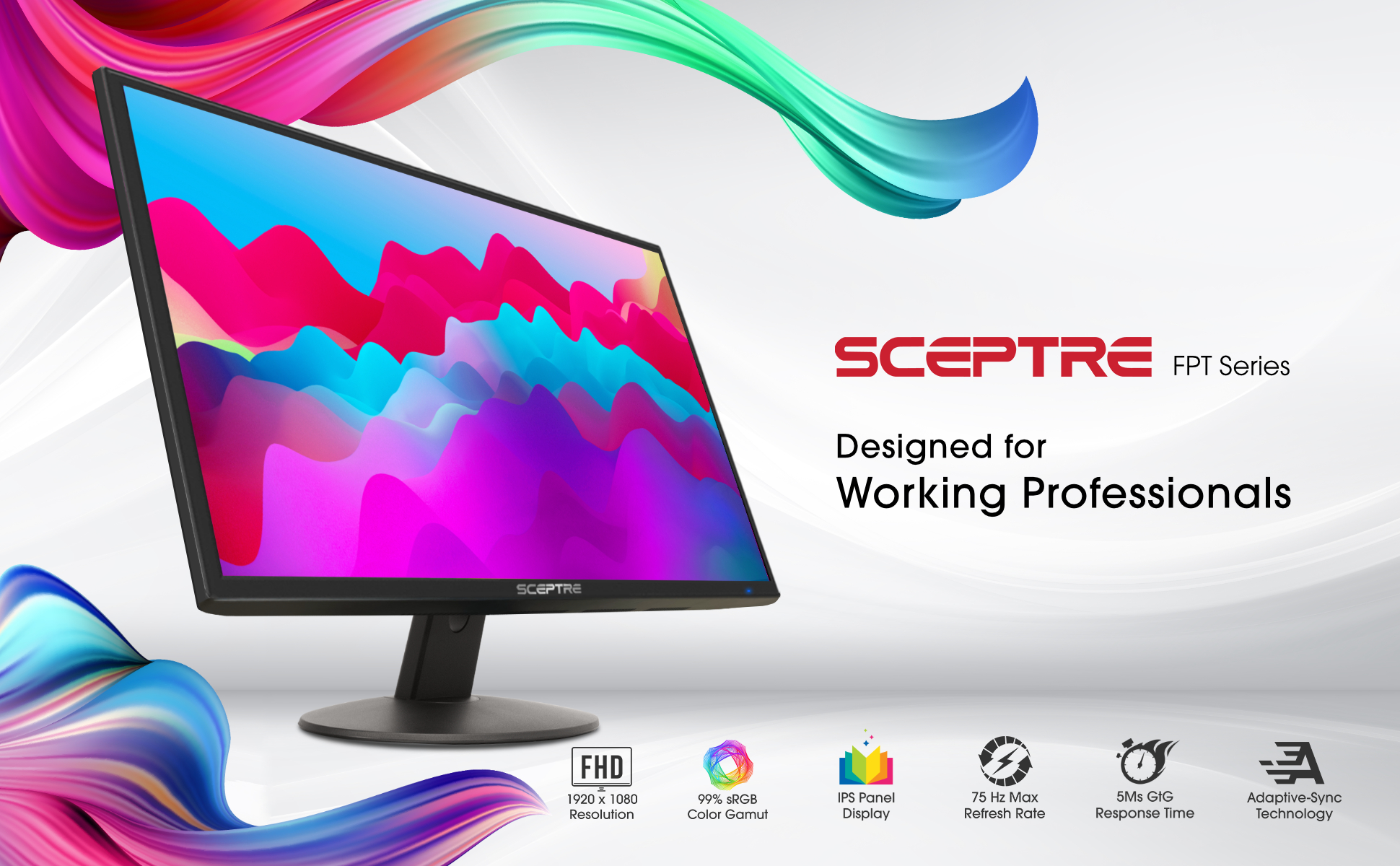 Amazon.com: Sceptre IPS 22 吋1080p 電競顯示器75Hz HDMI x2 99% sRGB 高達320 Lux 藍光濾光器內建喇叭,機器黑色(E225W-FPT  系列) : 電子