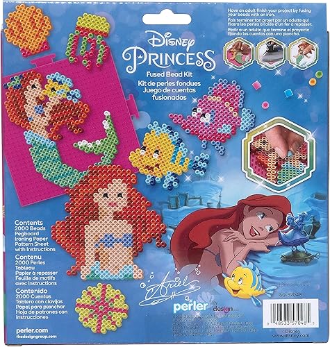 Miniatura 2 de Perler 80-57048 - Kit de manualidades con cuentas de fundición de La Sirenita de Disney, incluye 9 patrones, multicolor, 2,003 piezas