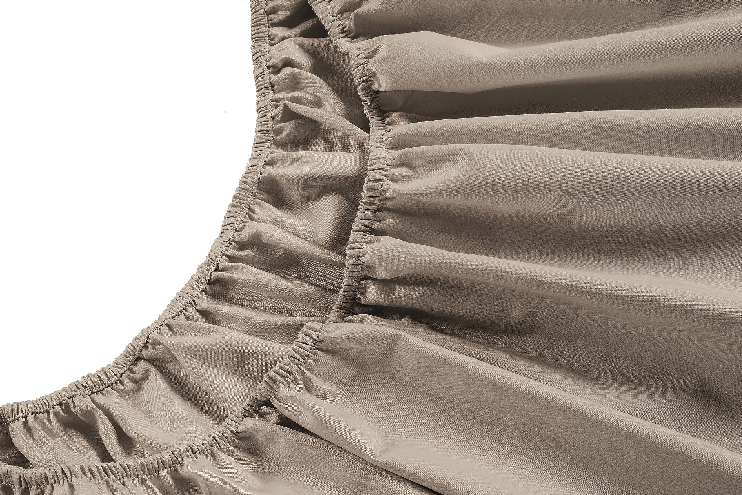 Lane Linen 100% Cotton Bed Sheets – 450 Thread Count Cooling Sheets Queen, Durable Daily Use Bedding, Value Comfort for Nightly Rest, Hotel Sateen Finish, Snug Fit 15" Deep Pocket Fitted Sheet – Taupe — view 5