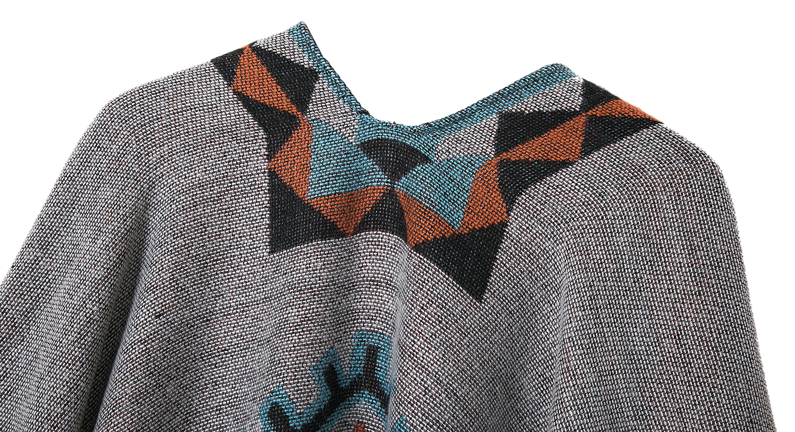 Urban GoCo Damen Poncho Stola Bohe Quaste Schal