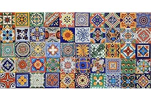 50 Hand Painted Mexican Tiles for Authentic Designs