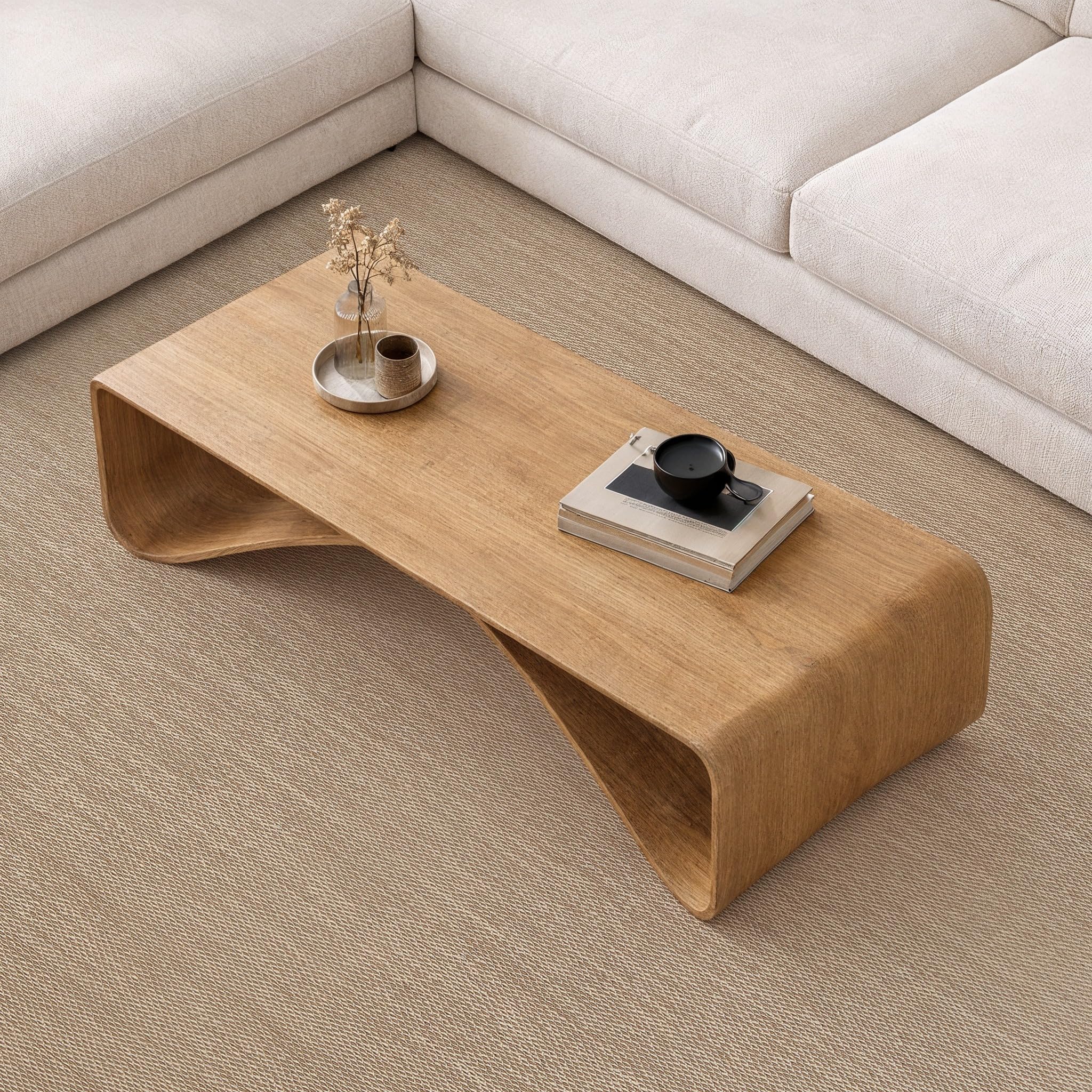 STORESDECO Tapis Vinyle Tissé Premium Haute Qualité Lavable Antidérapant Extra-Plat Résistant et Facile à Nettoyer pour Cuisine, Salon, Couloir, Intérieur et Extérieur Couleur Beige 60 x 90 cm