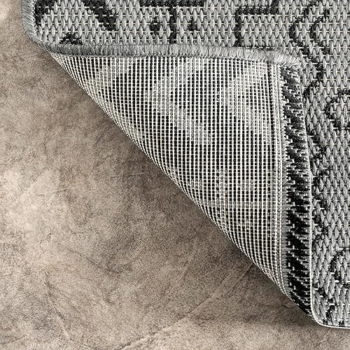 Miniatura 4 de nuLOOM Alfombra decorativa Jamie para exteriores, 3x5, gris