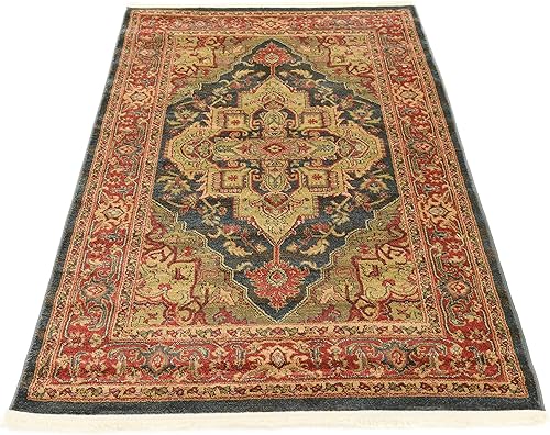 Miniatura 12 de Unique Loom Sahand Collection - Alfombra rectangular de 4 pies 1 pulgada x 6 pies 1 pulgada, azul marino y gris