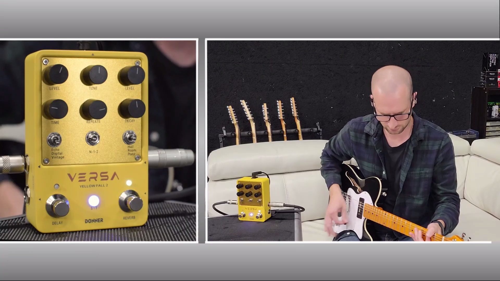 Donner Delay & Reverb Pedal with Tap Tempo, Preset Saving, Stereo