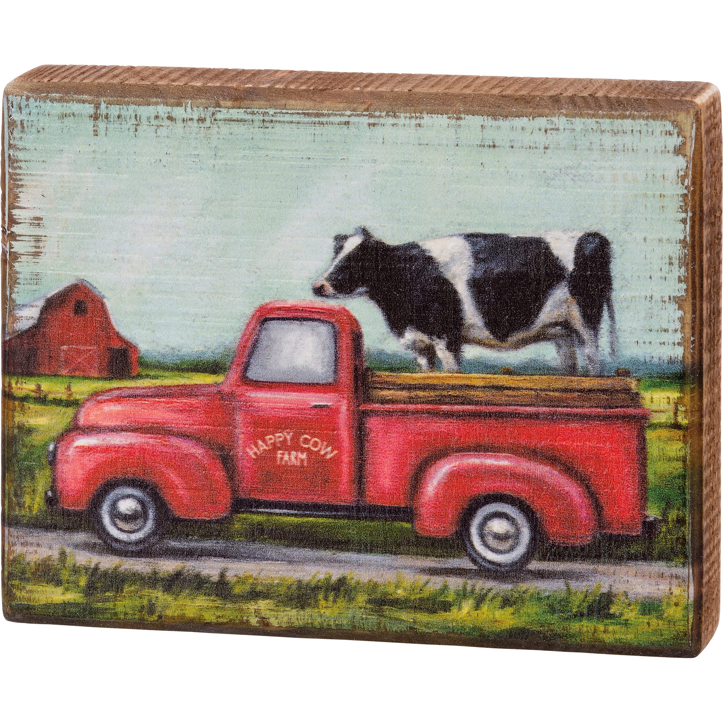 Primitives by KathyHappy Cow Farm Home Décor Sign