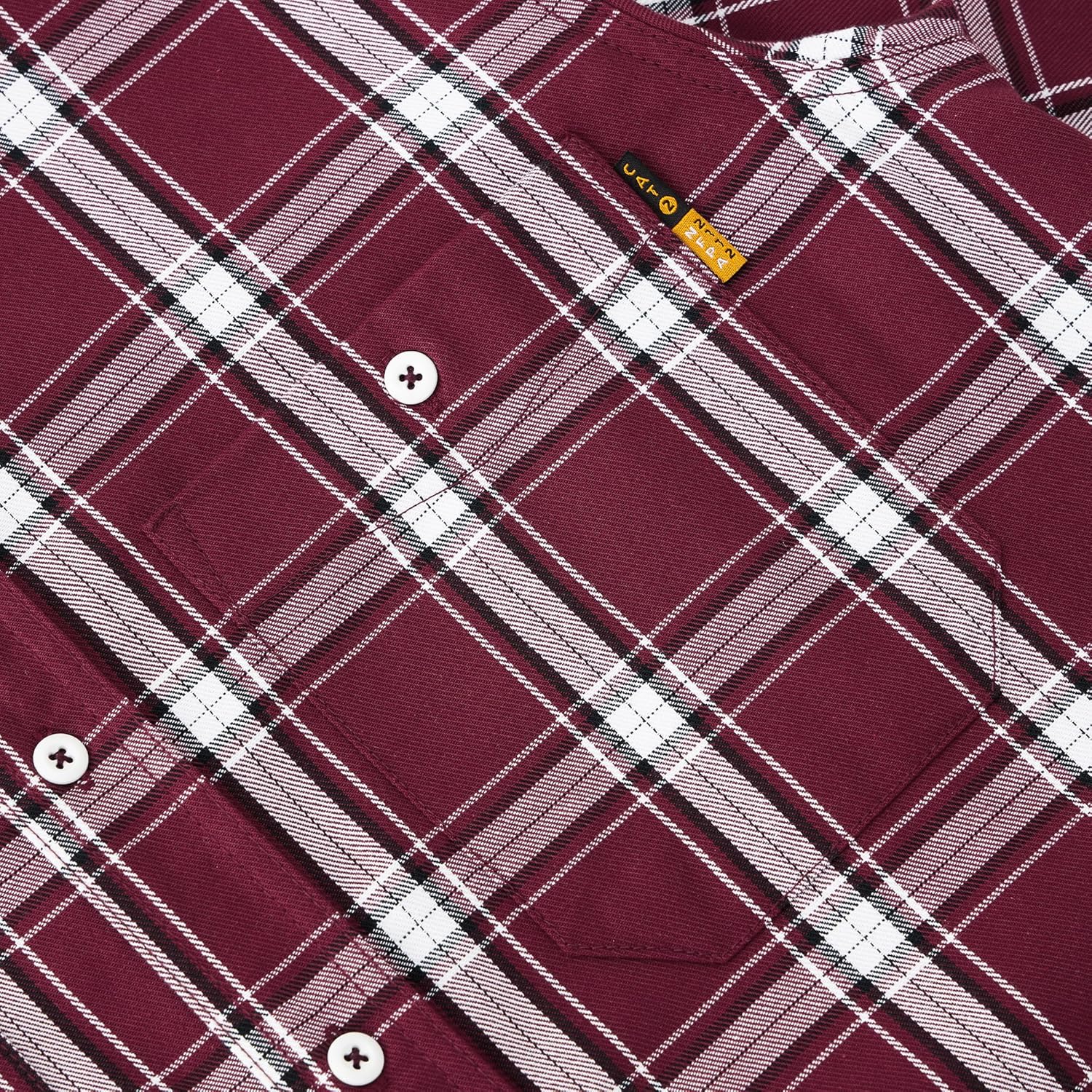 WORKWEYA Men's Flame Resistant Shirts 6.5oz Lightweight Plaid FR Button-Down Welding Shirts CAT2/NFPA2112 - Image 4